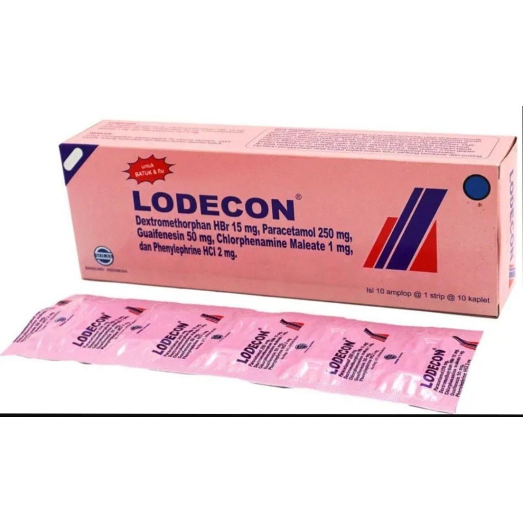 LODECON TABLET OBAT FLU DEMAM SAKIT KEPALA HIDUNG TERSUMBAT JUAL PER STRIP