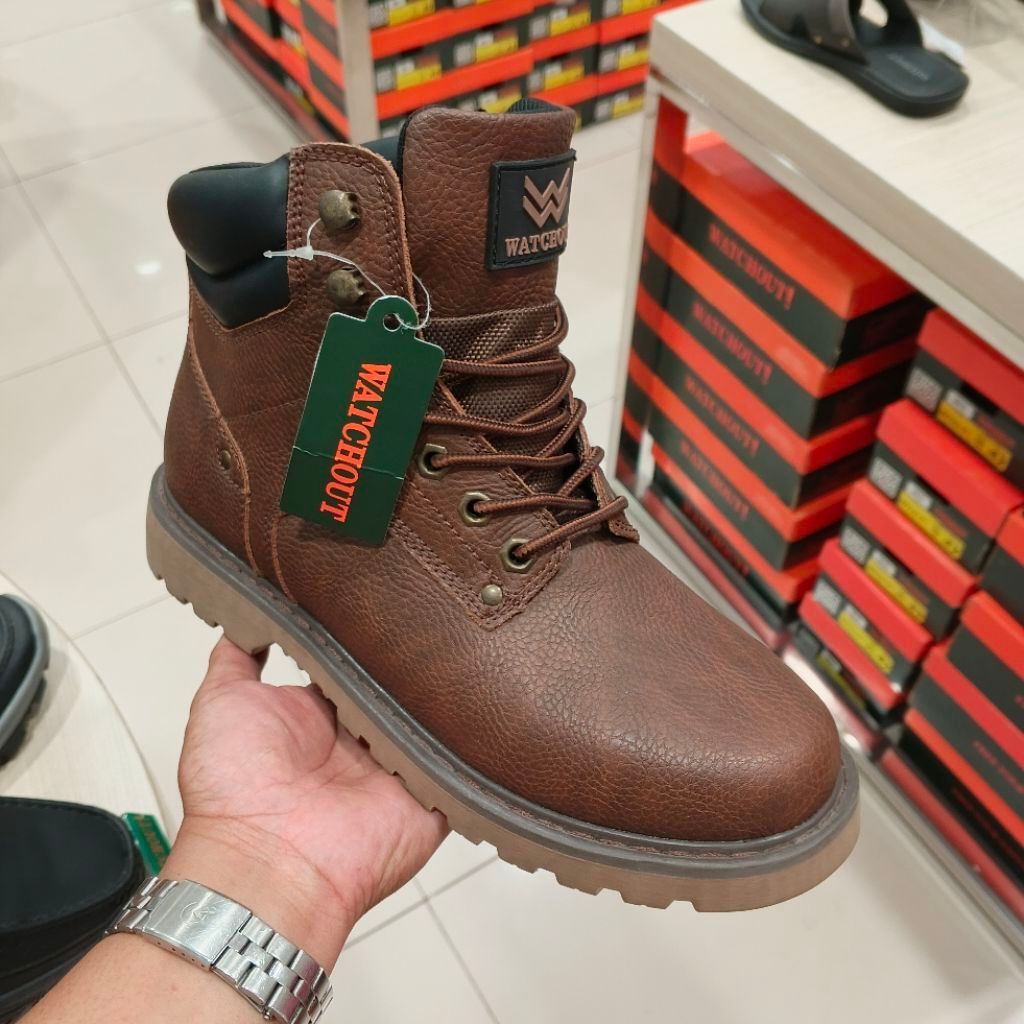 WATCHOUT SEPATU BOOT KULIT PRIA ORIGINAL