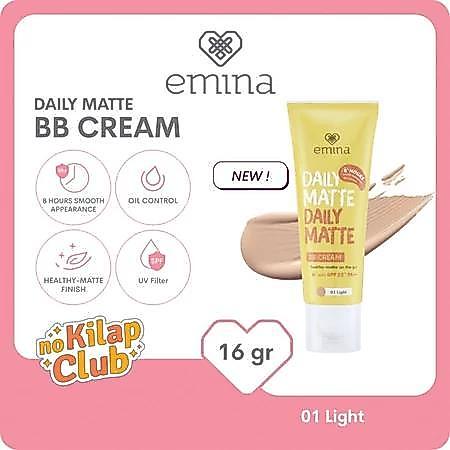 Emina Daily Matte BB Cream 16g | BB Cream Ringan dengan Hasil Matte Natural - EMINA - BB Cream 01 Li