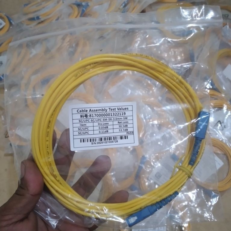 kabel pacthcord kuning SC/UPC panjang 5 meter