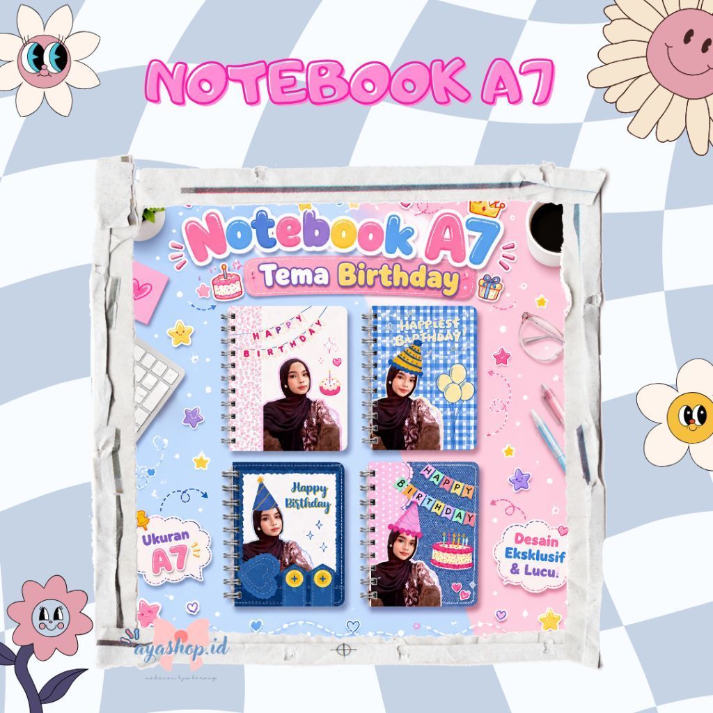 NOTEBOOK A7 BIRTHDAY/ NOTEBOOK CUSTOM / NOTEBOOK FOTO