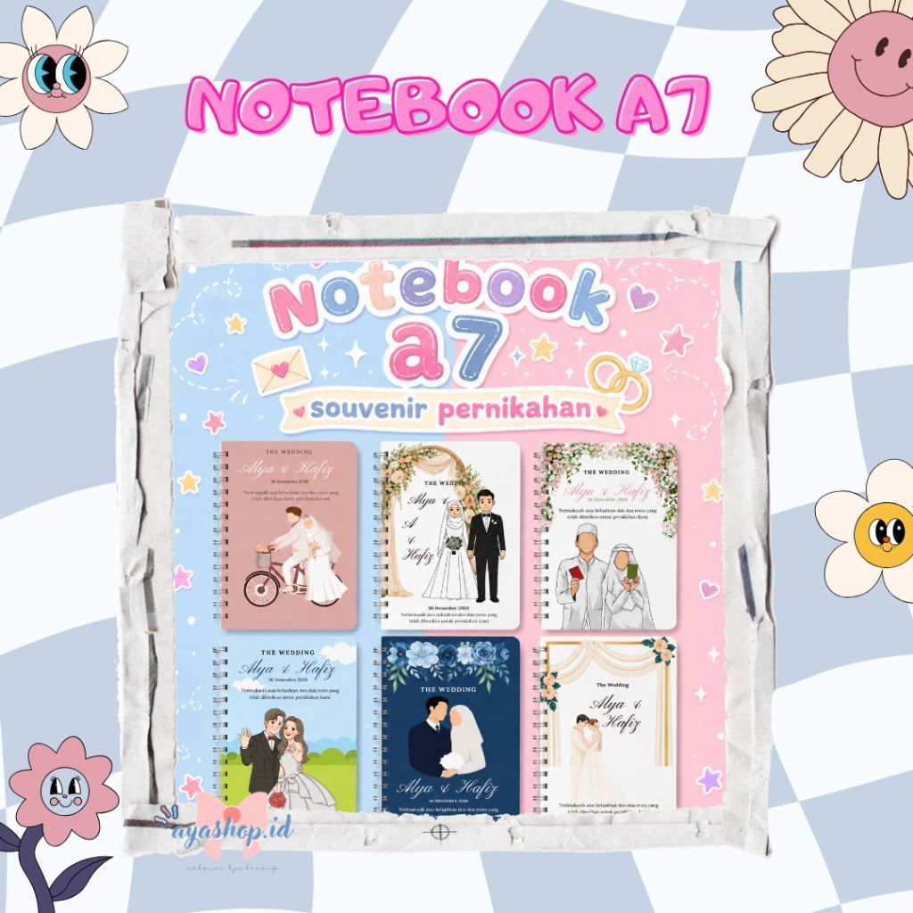 NOTEBOOK A7/ NOTEBOOK CUSTOM/ SOUVENIR MURAH/ SOUVERNIR PERNIKAHAN/ NOTEBOOK FOTO