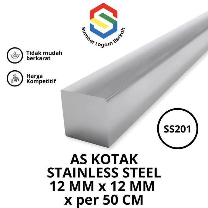 as kotak 12 mm x 12 mm stainless steel 201