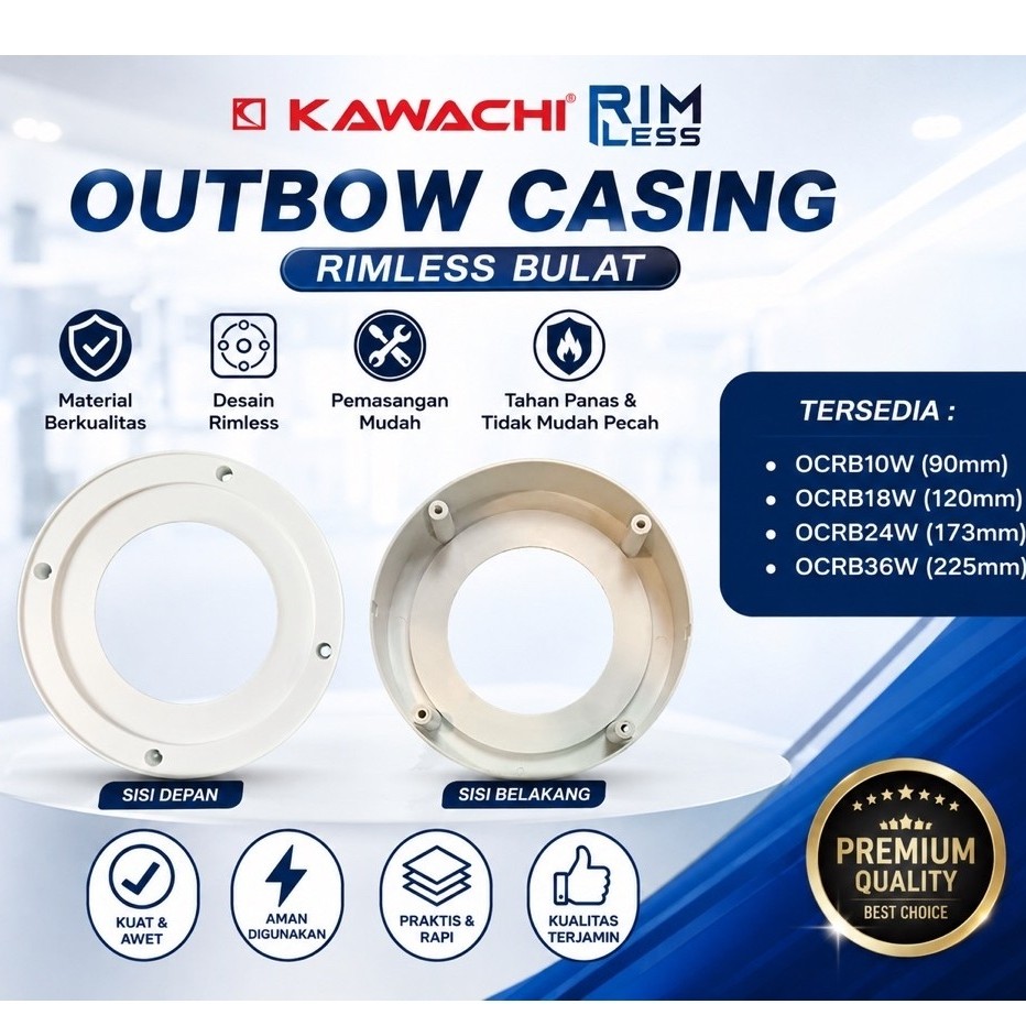 casing outbow ceiling led untuk OB Rimless Kawachi 10/18/24/36W