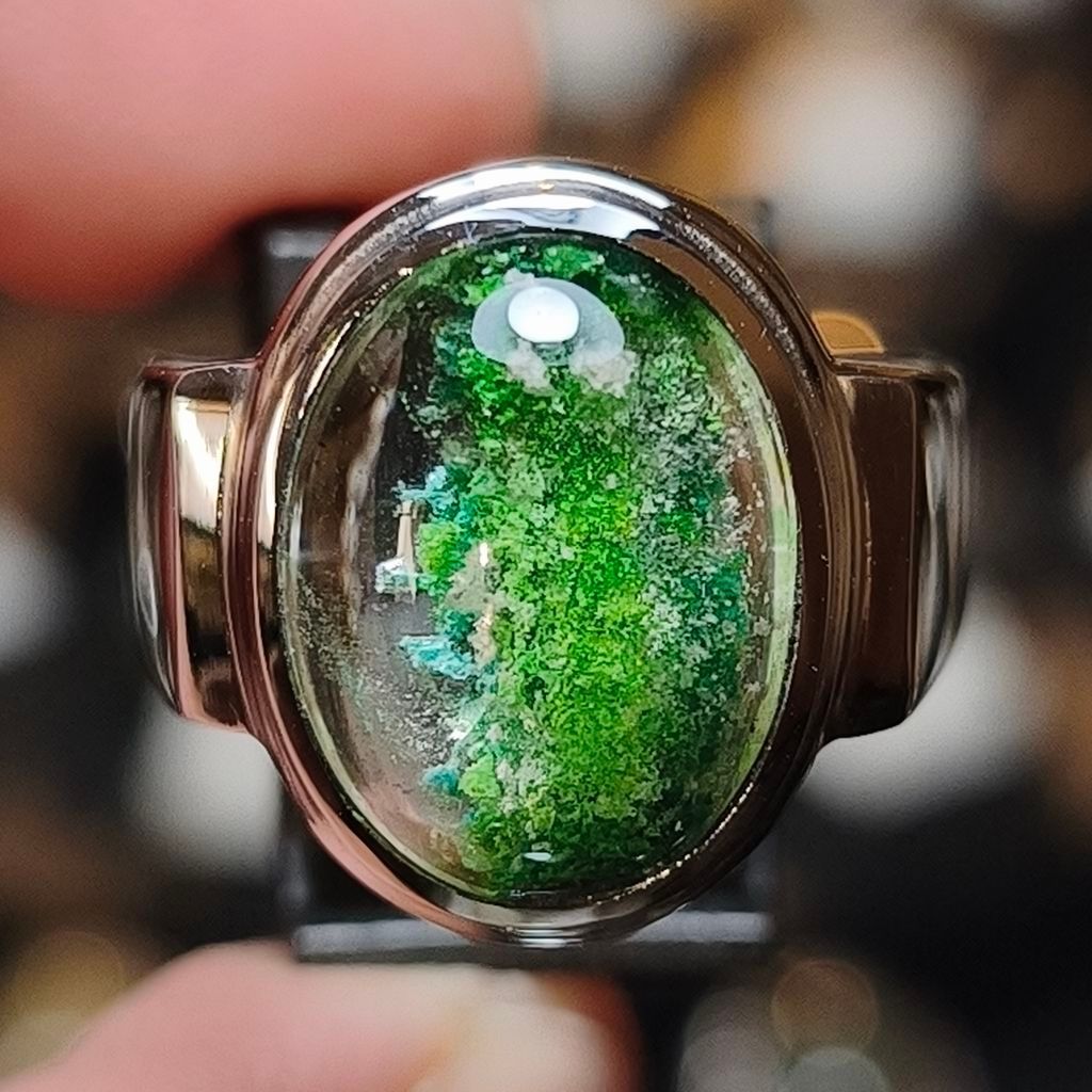 BATU KECUBUNG KARANG HIJAU ring size 9