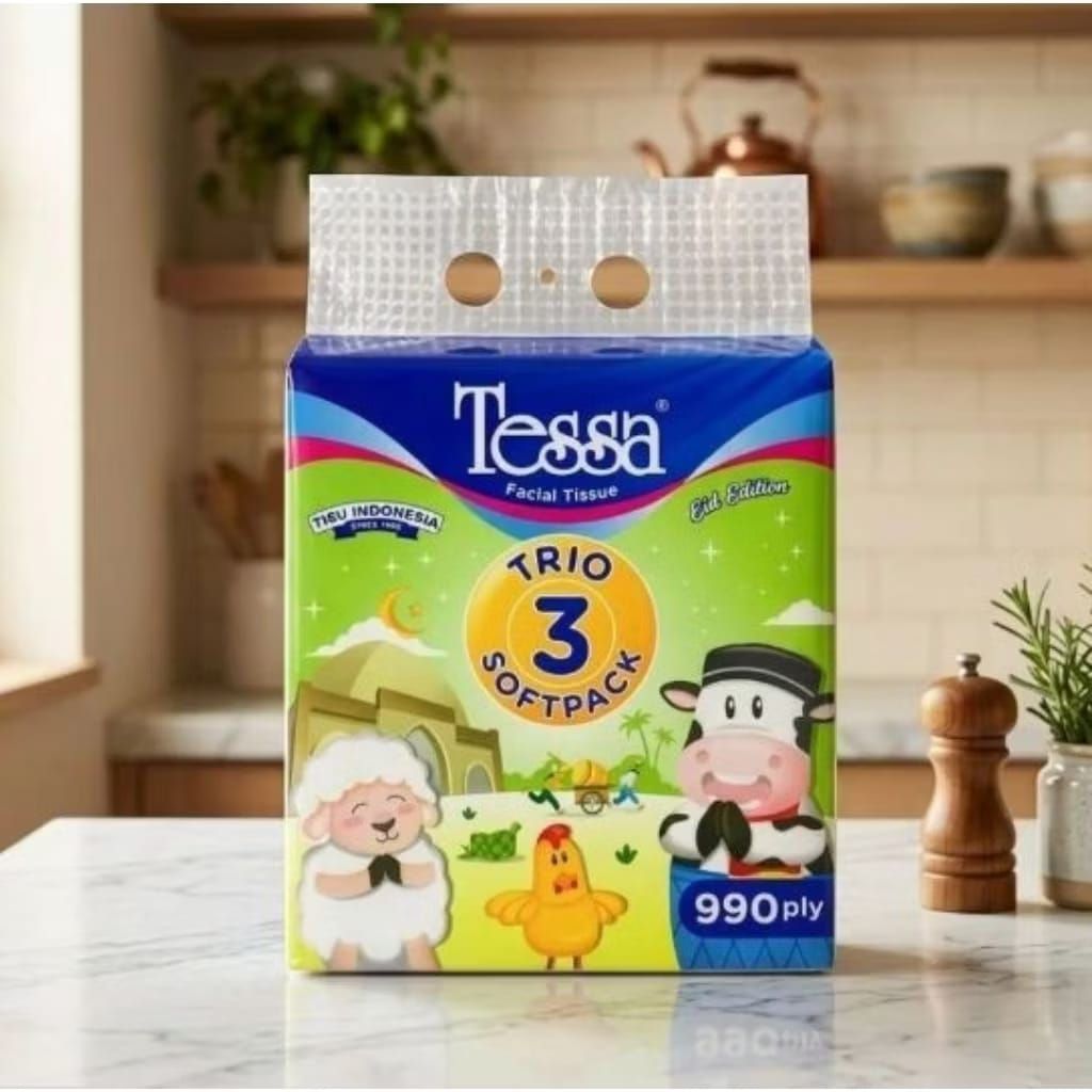 Tisu Tessa Trio / Tisu Tessa 3 pack / Tisu Tessa Trio Softpack 3 Ply Lembut & Kuat / Tessa FJC