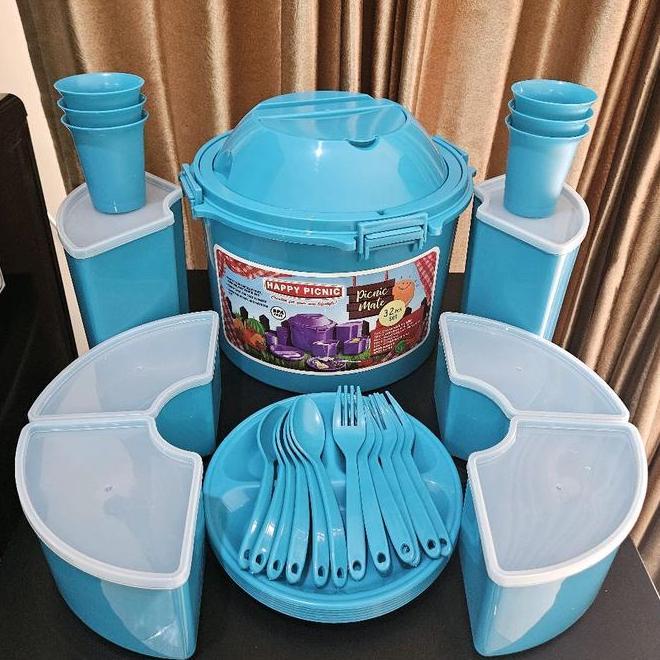 Ready Siap Kirim 32 In 1 Picnic Set Rantang Piknik Tupperware Set Rantang Pinkik Set Sunnyware Ranta