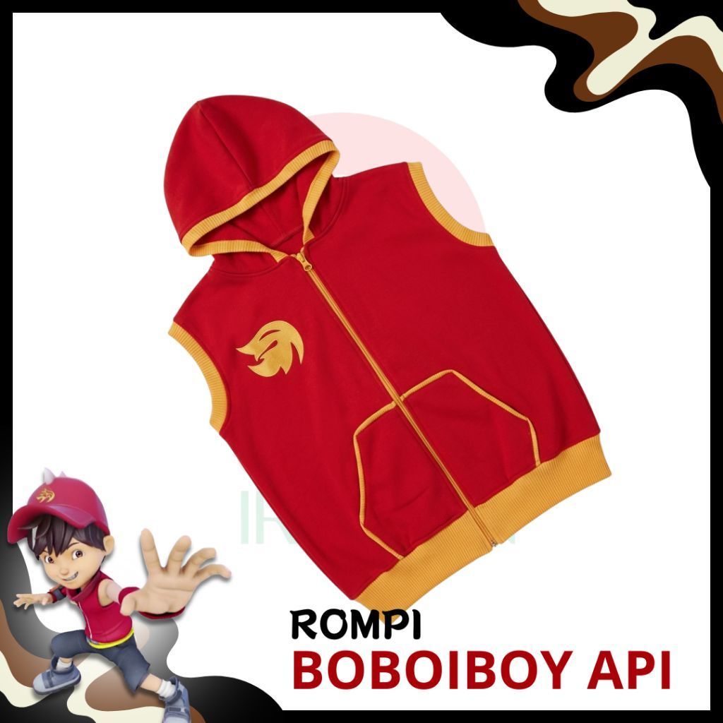Rompi / Kostum / Baju Boboiboy Api untuk Anak-Anak