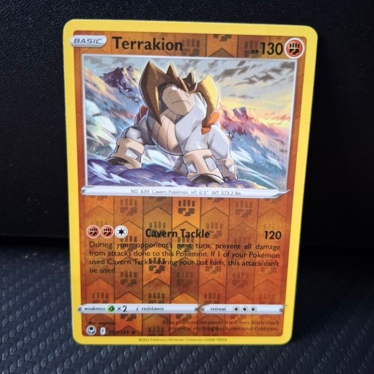 kartu pokemon original holo reverse terrakion 097/195