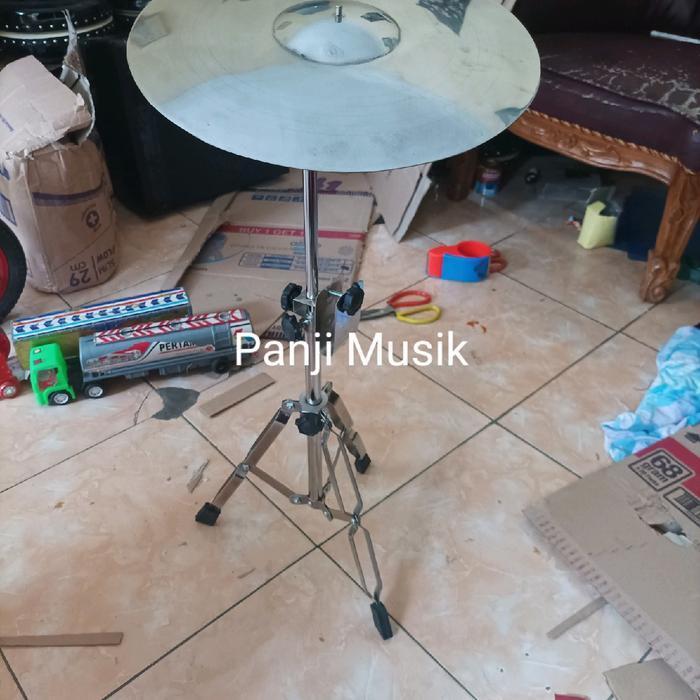 STAND PLUS SIMBAL CYMBAL 12INC PUTIH MONEL STENLIS ORIGINAL DAN TERPERCAYA