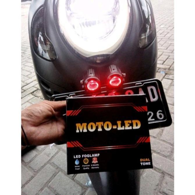 Lampu Tembak Motoled Premium Senja Merah  Hi Low Putih Kuning