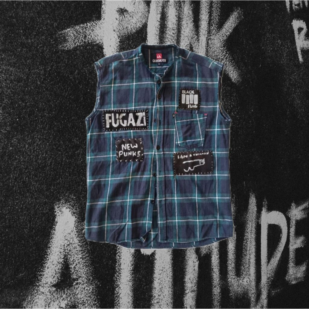 rompi punk custom flanel