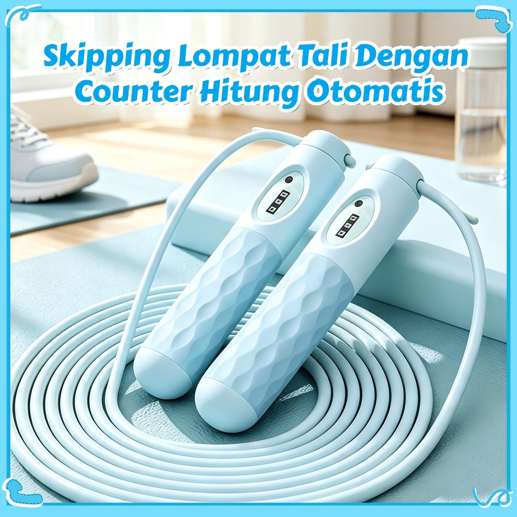 Bagus boy Skipping Lompat Tali Dengan Counter Hitung Otomatis/Skiping Olahraga PVC Karet Jump Rope/S