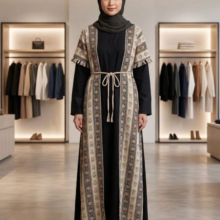 Abaya Motif by Nadheefa Store/ Gamis Nadheefa Sale/ Gamis Viral
