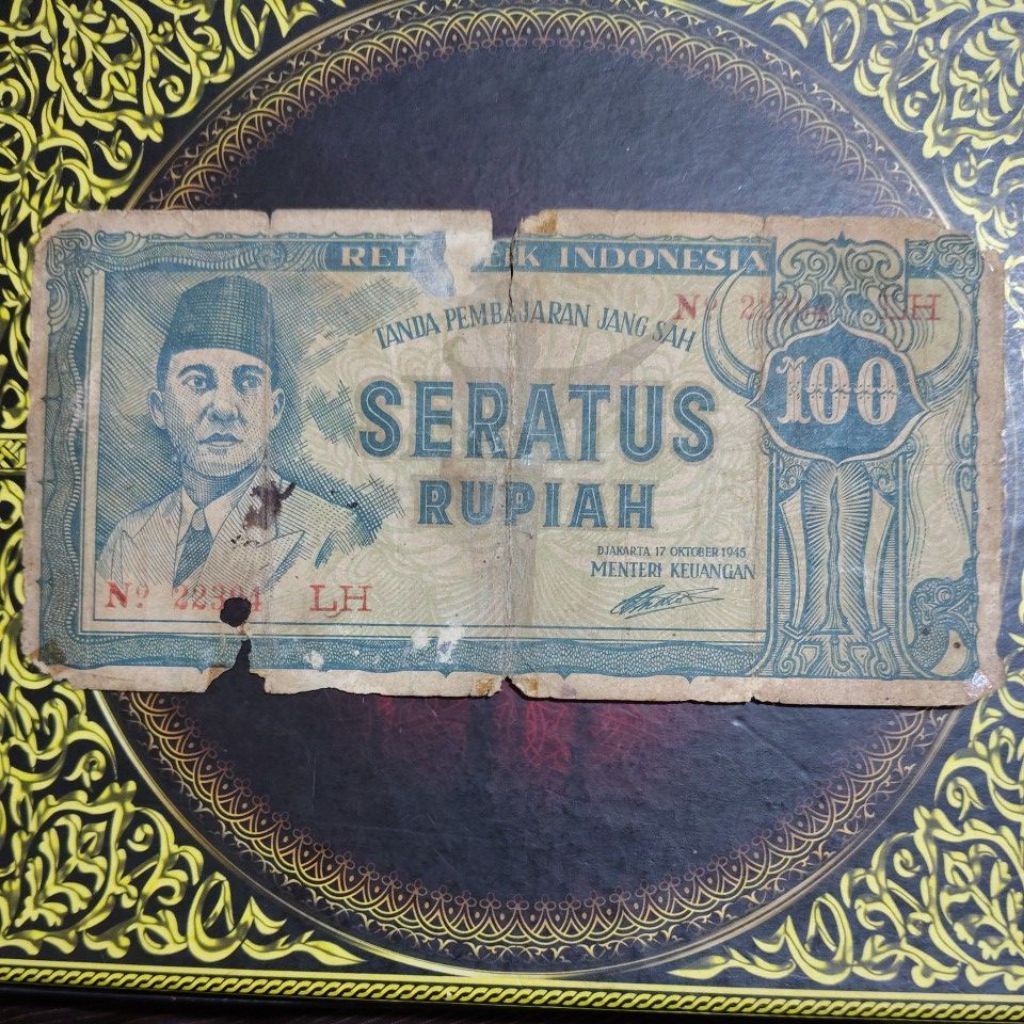 Uang ORI Sukarno keris 100 rupiah 1946 fine