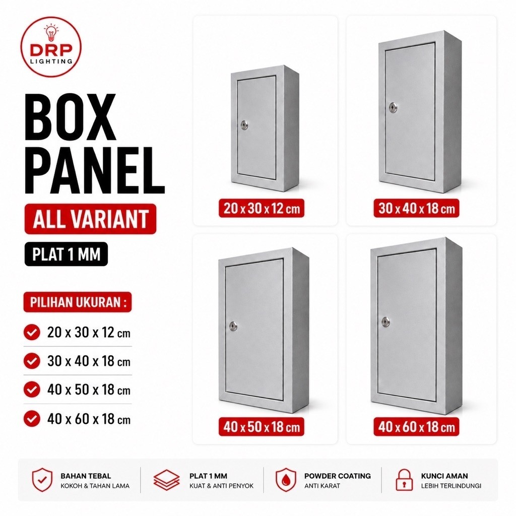 Box Panel Listrik Indoor Plat Besi 1mm 20x30x12 30x40x18 40x50x18 40x60x18 Box MCB Panel Control Pin