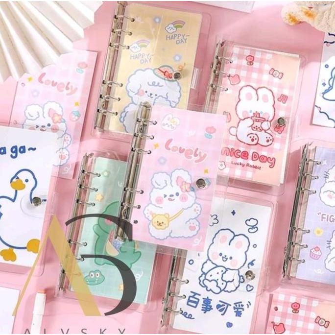 Ekaekistore23 - Buku Binder A6 Isi Kertas 100 Lembar Karakter Lucu Daily Planner