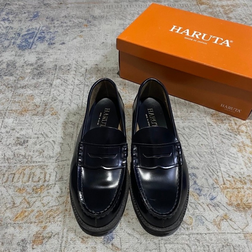 HARUTA 9064 LOAFERS GENUINE LEATHER - BLACK (25,5EEEE)