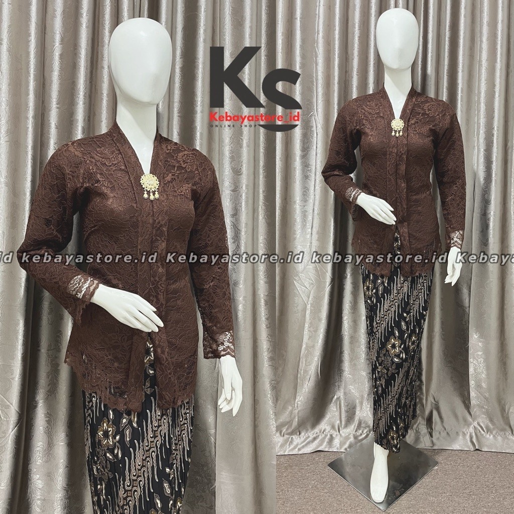 (Free Bross) Kebaya Brokat Floy Kartini - Kebaya Modern - Kebaya Wisuda - Kebaya Hitam - Kebaya Pest