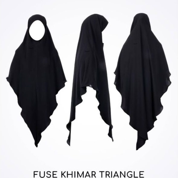 Fuse Triangle Khimar Bandana Jetblack Premium New Original by Aljenna