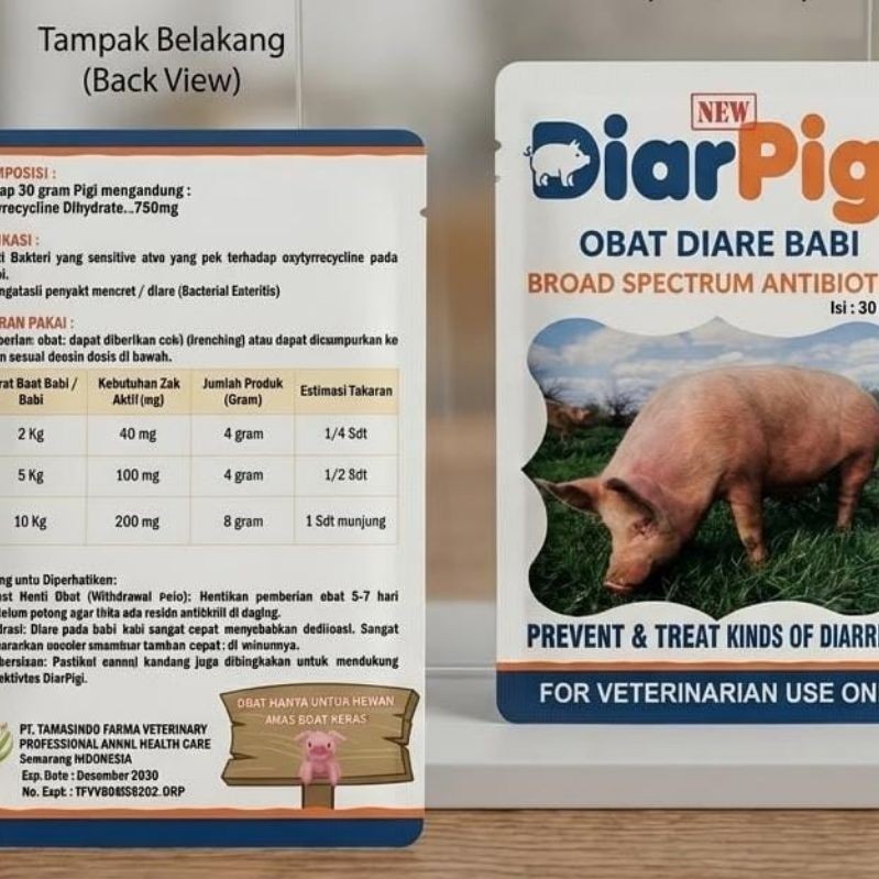 Diar Piqi 30gr Kemasan Baru Diarex 30gr, Obat Diare Mencret Babi