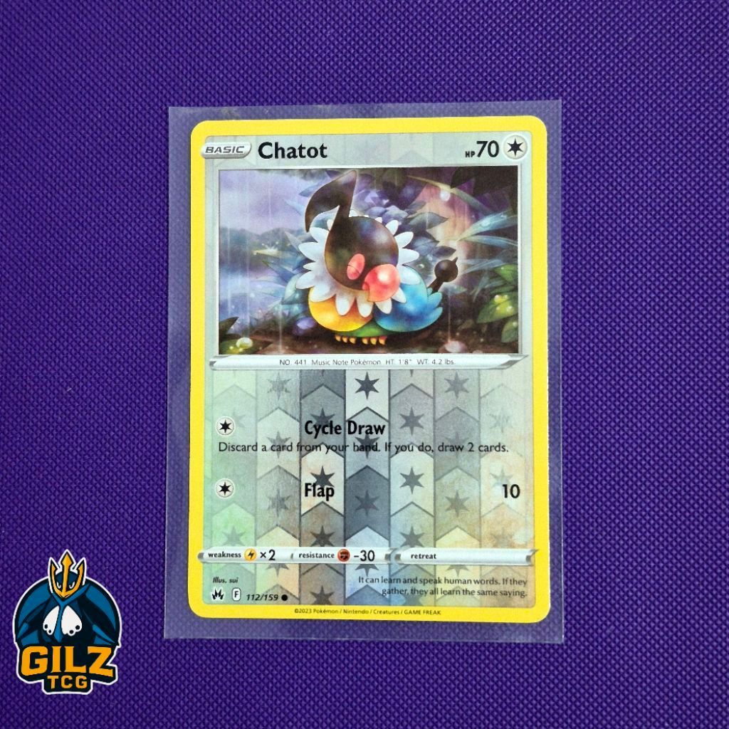 Kartu Pokemon Lucu Chatot Reverse Holo 112/159 English