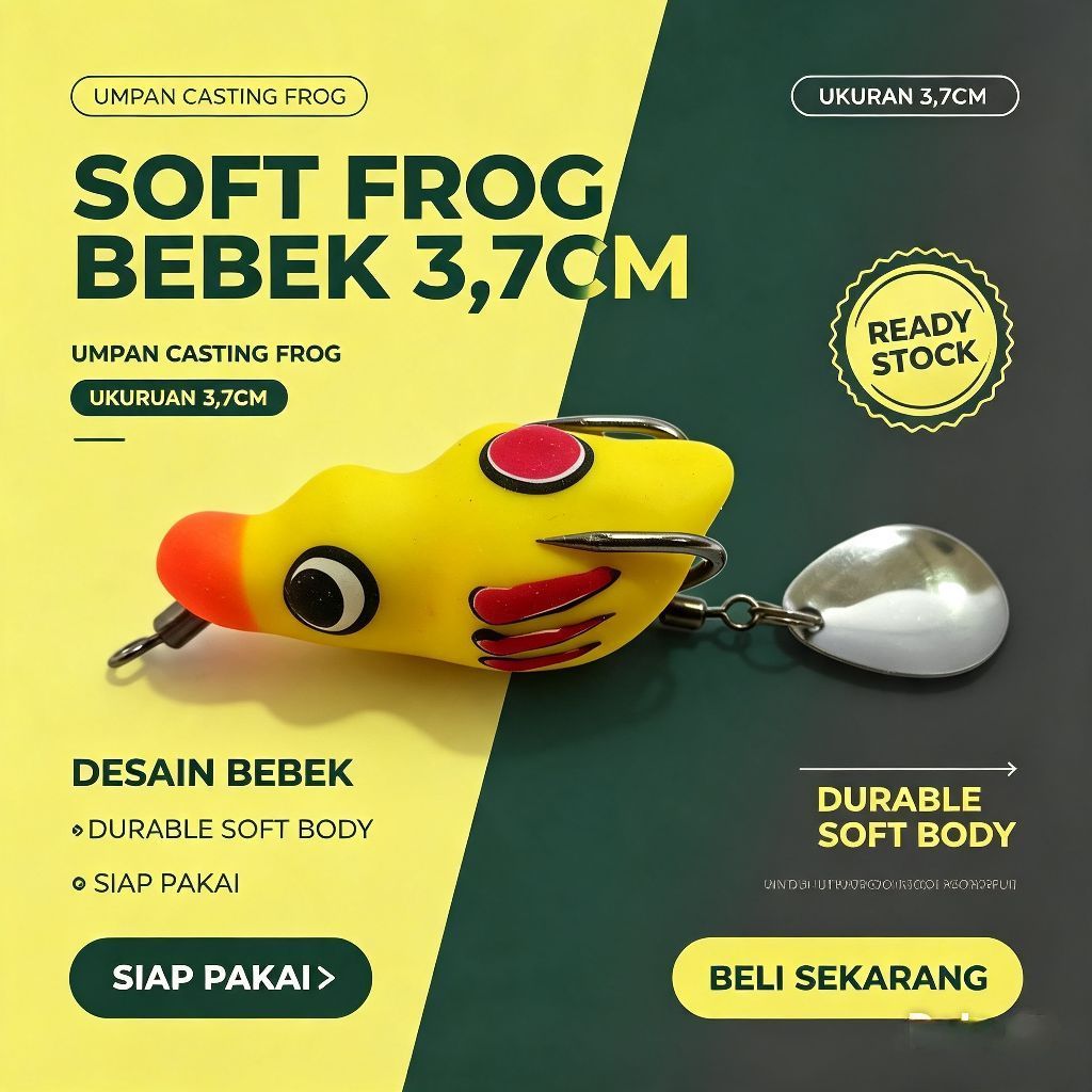 SOFT FROG Bebek 3,7cm, Lure Umpan Casting Gabus, Toman