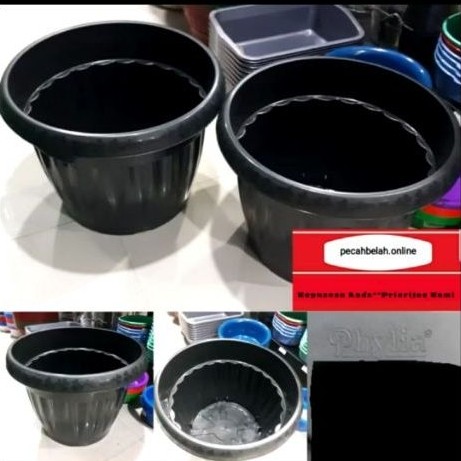 Pot Hitam 538, Pot Bunga Besar, Tanaman Hias, Pot Hitam Phylia