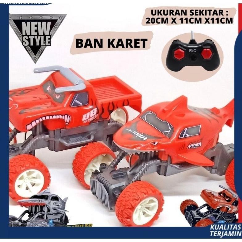 RC Rock Crawler Mainan Anak Mobil Remote Control Model Hiu IKAN Striker Ban Karet