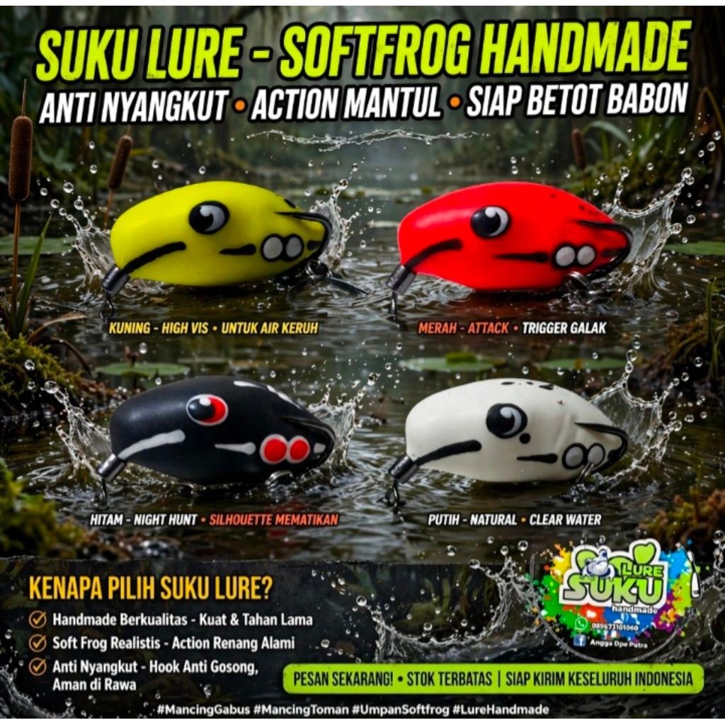 UMPAN SOFTFROGY MINI MURAH | UMPAN CASTING | LURE CASTING | SUKULURE