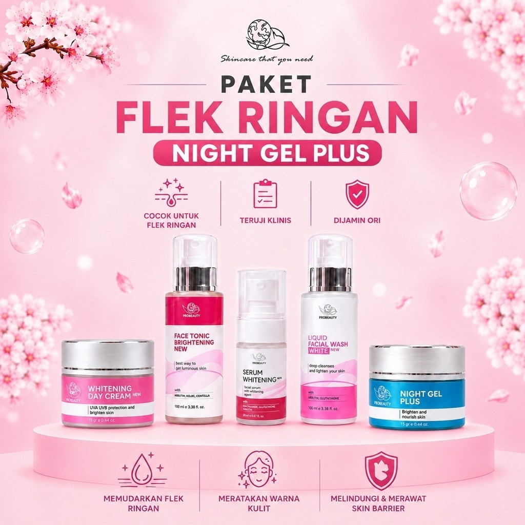 Probeauty Paket Flek Melasma Glow/ dengan Serum Night Plus
