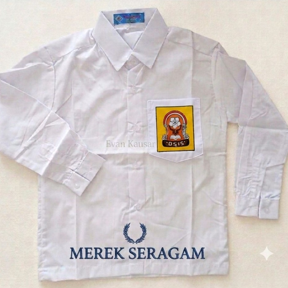 Seragam sekolah panjang SMP | Baju sekolah SMP | lengan panjang | SMP Bet | Bet Sablon | Merek Serag