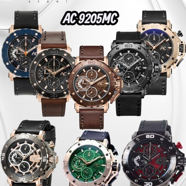 Jam Tangan Pria Alexandre Christie Collection 9205 AC 9205 Tali Kulit