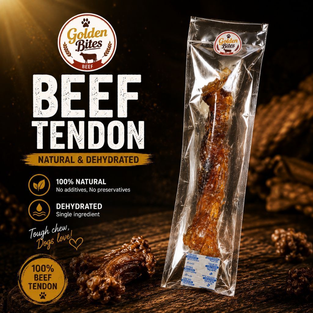 Golden Bites Premium Treats Dehydrated Beef Tendon Size L
