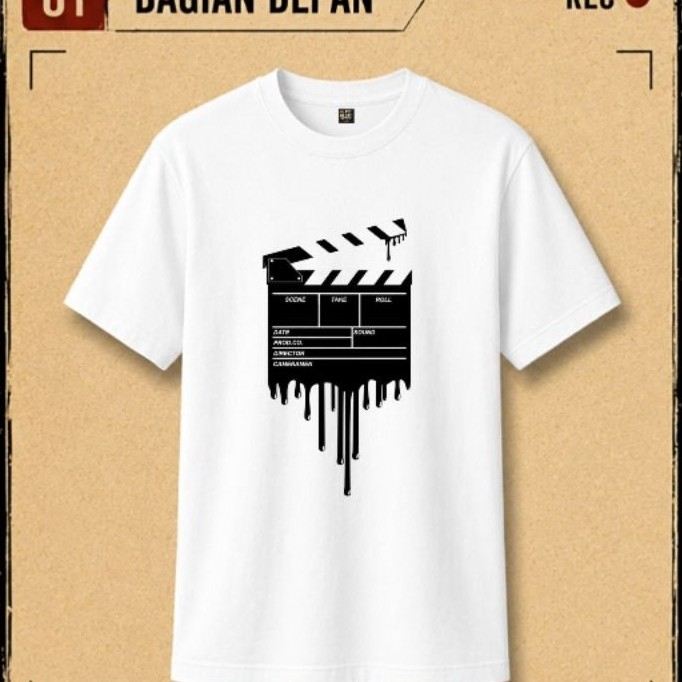 Kaos Film Street Culture Clapperboard Drip Film Crew T-Shirt Premium Unisex