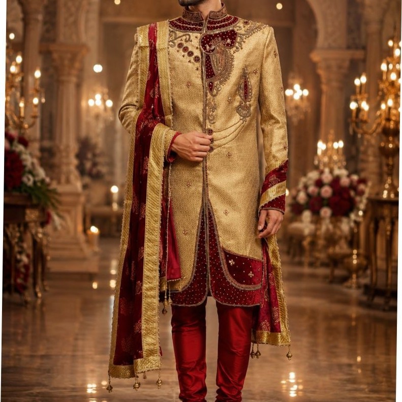 Merk Sulthon wedding sherwani mewah model jodha jas sherwani pengantin pria india