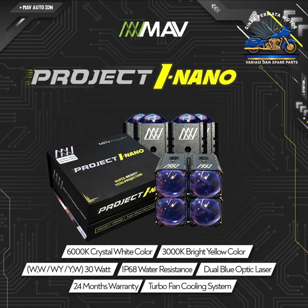 MAV PROJECT 1 NANO MINI PROJIE LASER LED SQUARE MAV AUTOLIGHT PROJECTOR 4 x 30w 120 WATT LOW HIGH BE