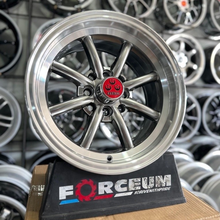 velg watanabe r14 hyper black lip polish pcd 4x100/114 kondisi baru