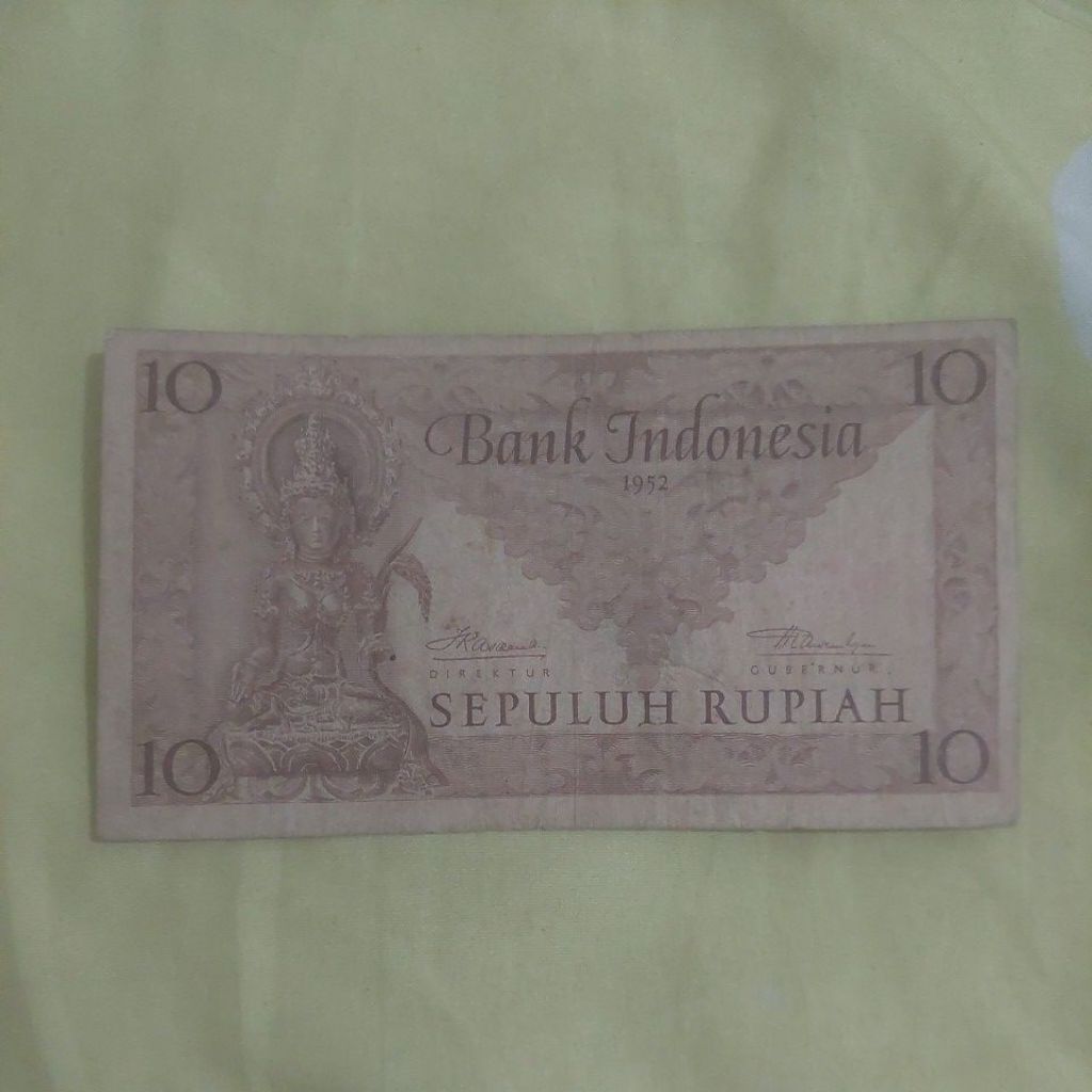10 rupiah seri budaya tahun 1952. replacement XBE006598