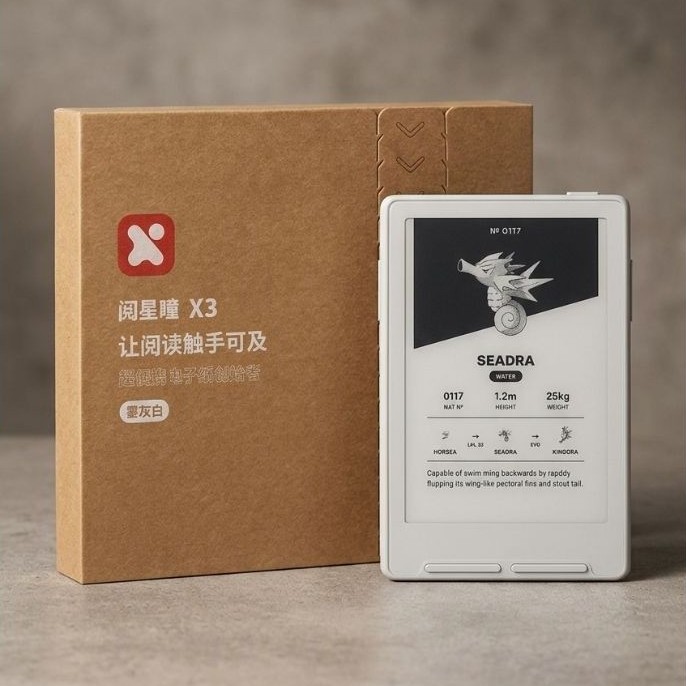 Ready Stock | Xteink X3 eReader | Include Clear Case Original | 3.7" E-Ink Display | NFC + Gyroscope