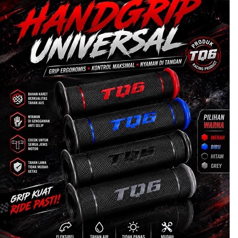 HANDGRIP MOTOR UNIVERSAL TQ6 KARET STANG MOTOR PEGANGAN STANG GRIP MOTOR
