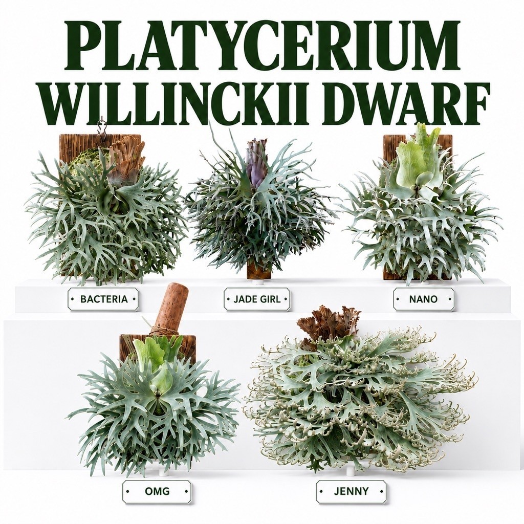 Platycerium Willinckii Dwarf Bacteria Jade Girl Nano OMG Jenny Tanaman Tanduk Rusa