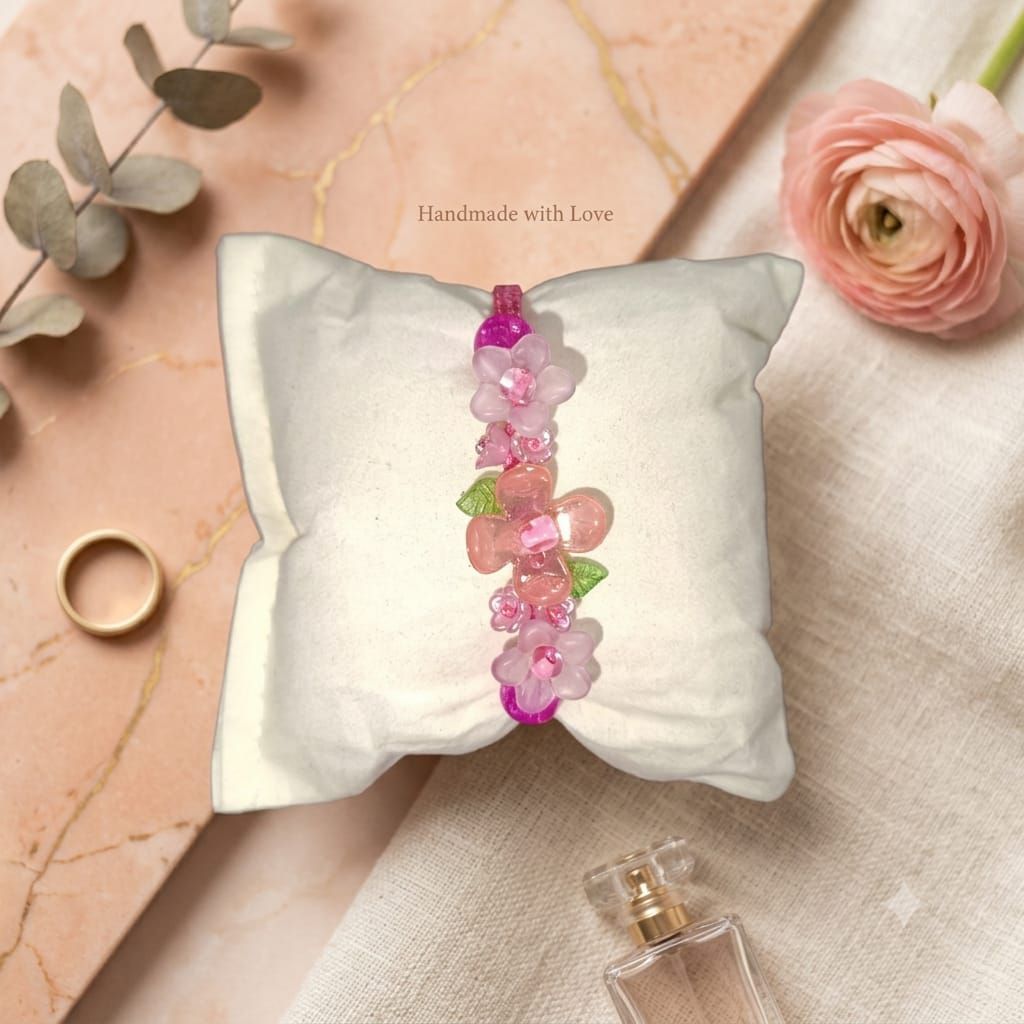 Pink Blossom Beads Bracelet – Gelang Manik Bunga Aesthetic