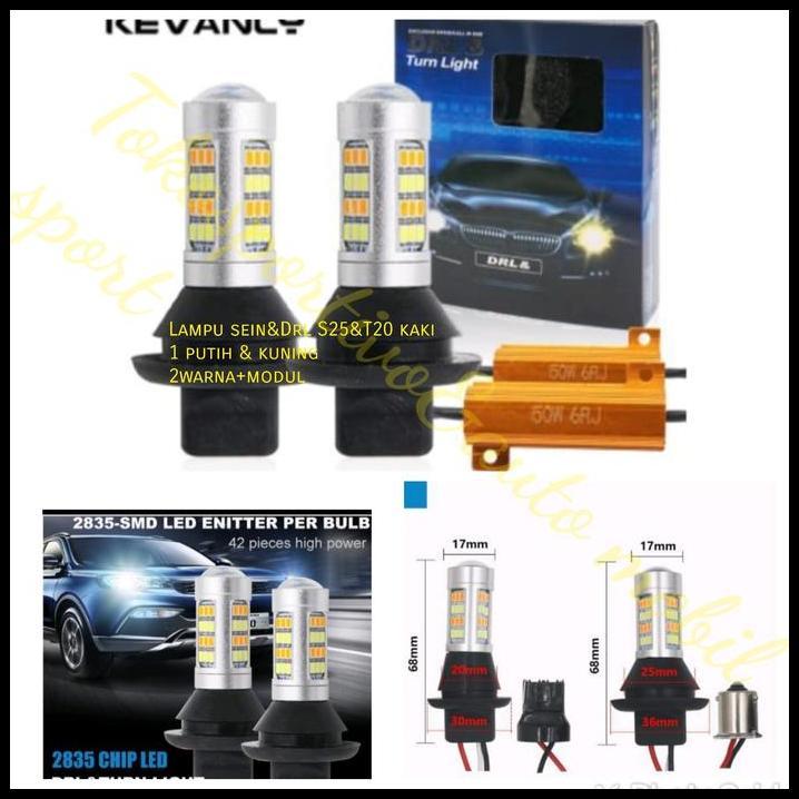 DISKON LAMPU SEIN SEN & DRL TURN LIGHT KAKI 1 S25 T20 2WARNA LED 