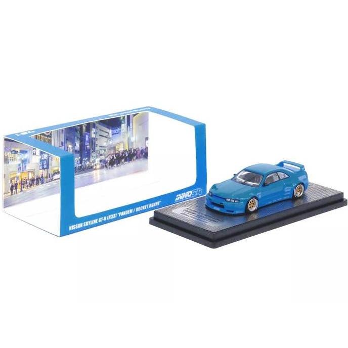 IN64-R33P-BLU Inno64 Nissan GTR R33 Pandem Rocket Bunny Blue Diecast Inno