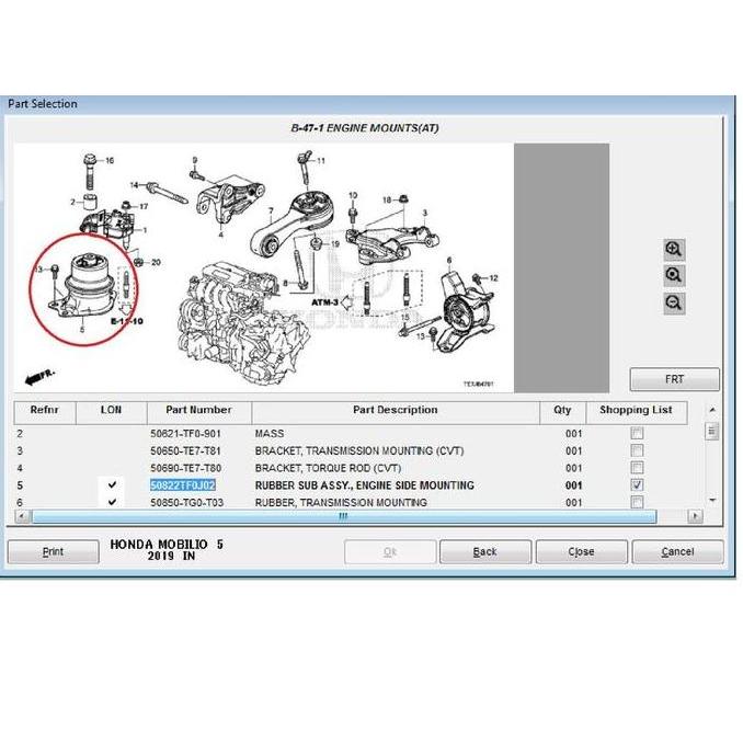 Engine Mounting Kanan Mobilio 2014-2020 Orinal