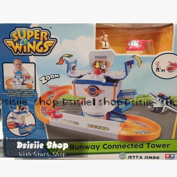 Super Wings Runway Connected Tower Original Auldey / Mainan Track Anak