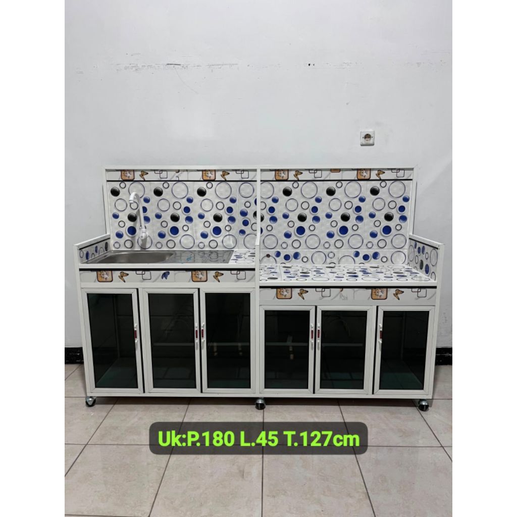 Ready stok rak piring wastafel + Tempat kompor. Model lebih praktis dan minimalisUkuran  P.180 T.127