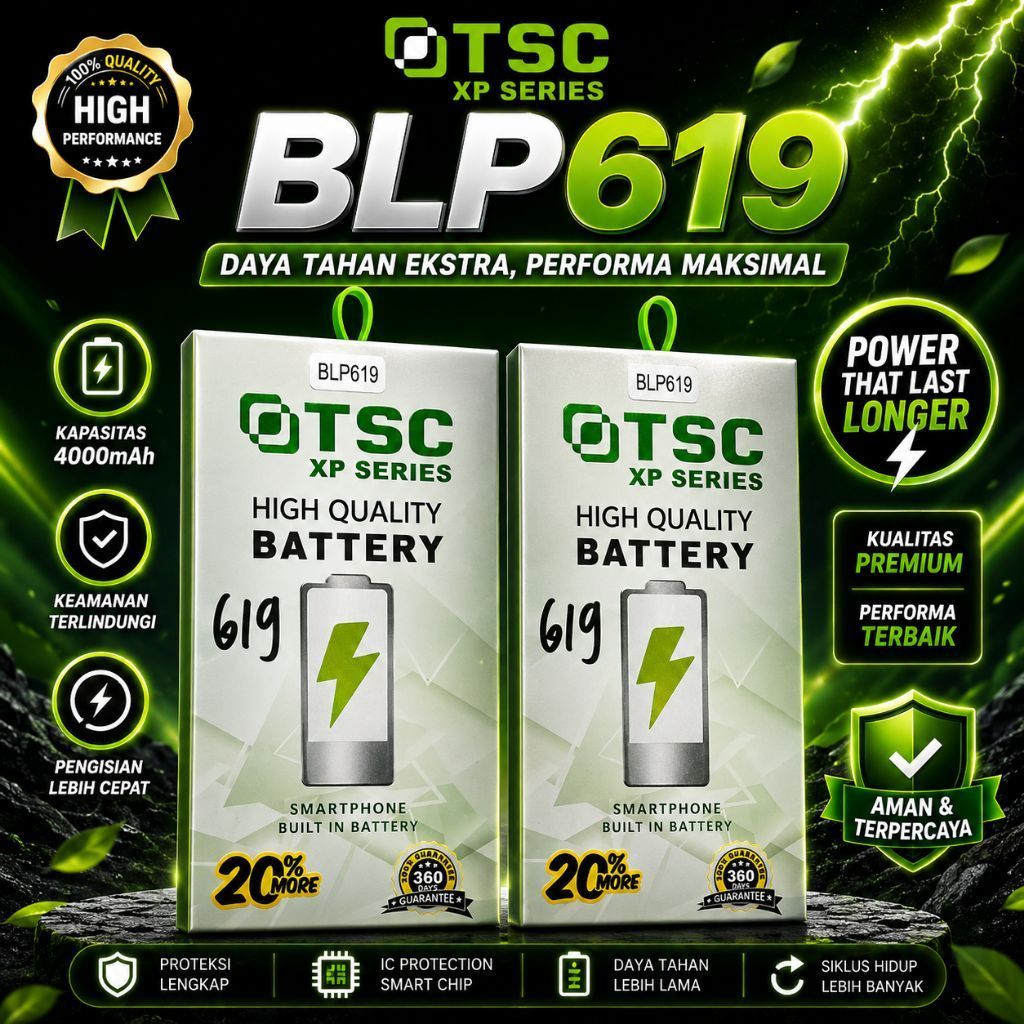 TSC - BATTERY BATERAI BATRE OPPO OPPO A39 / A57 / A57T BLP 619 XP SERIES POWER ORIGINAL