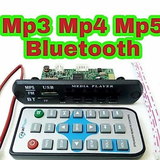 TERBARU - Kit modul Mp3 Mp4 Mp5+Bluetooth Decoder Board Wireless Audio video